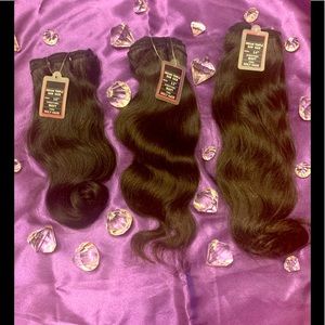 Wavy Indian Raw Human Hair Weave Extensions.